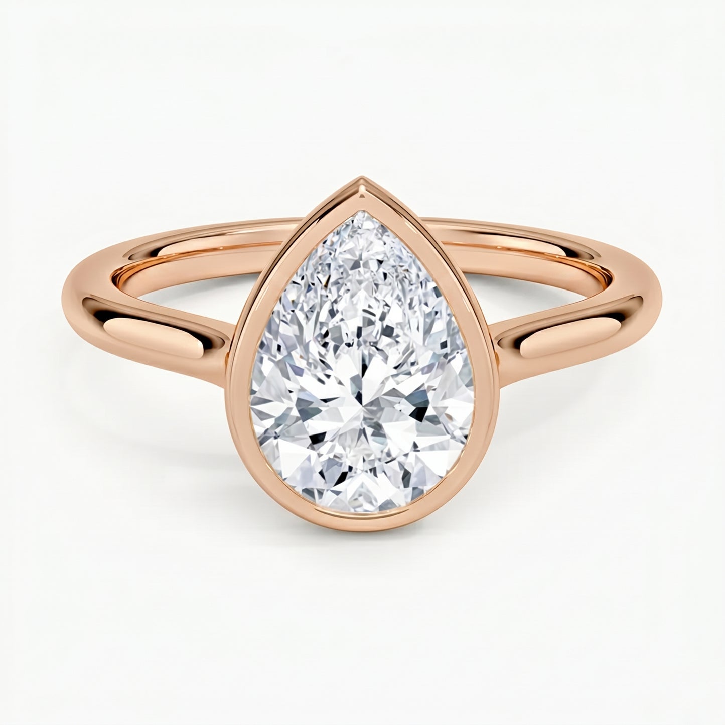 Luna Pear Solitaire Ring