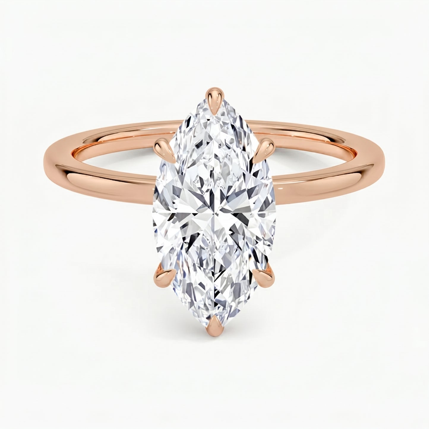 Hidden Halo Marquise Solitaire Ring