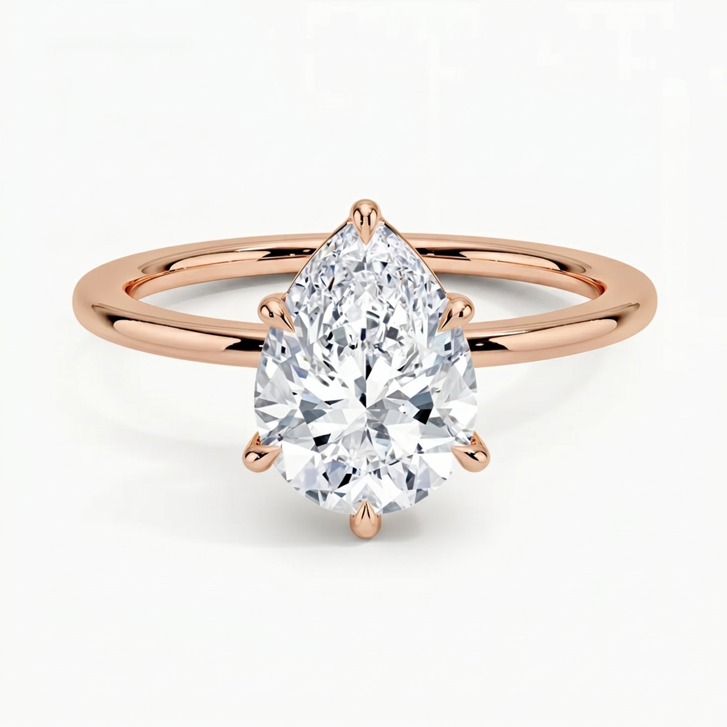 Classic Six-Prong Pear Solitaire Ring