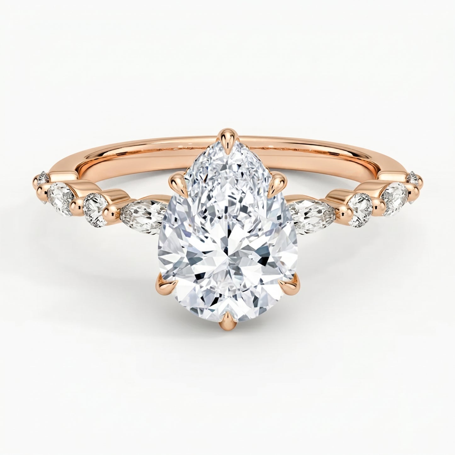 Ivy Hidden Halo Pear Ring