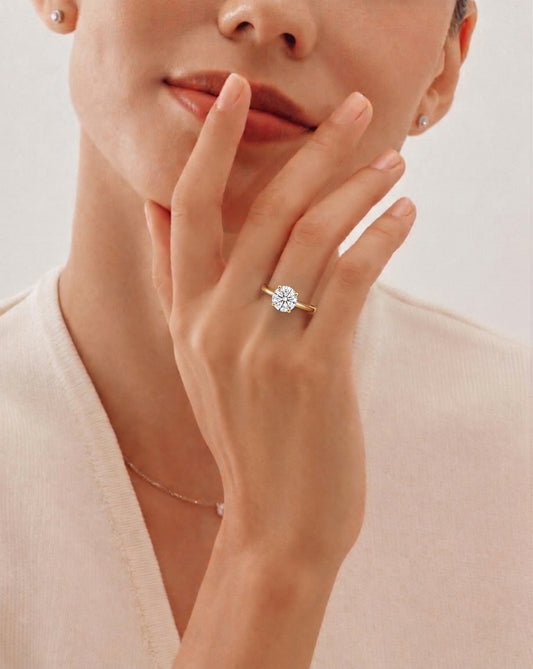 Hidden Halo Round Solitaire Ring