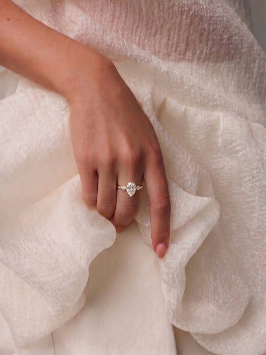Ivy Hidden Halo Pear Ring