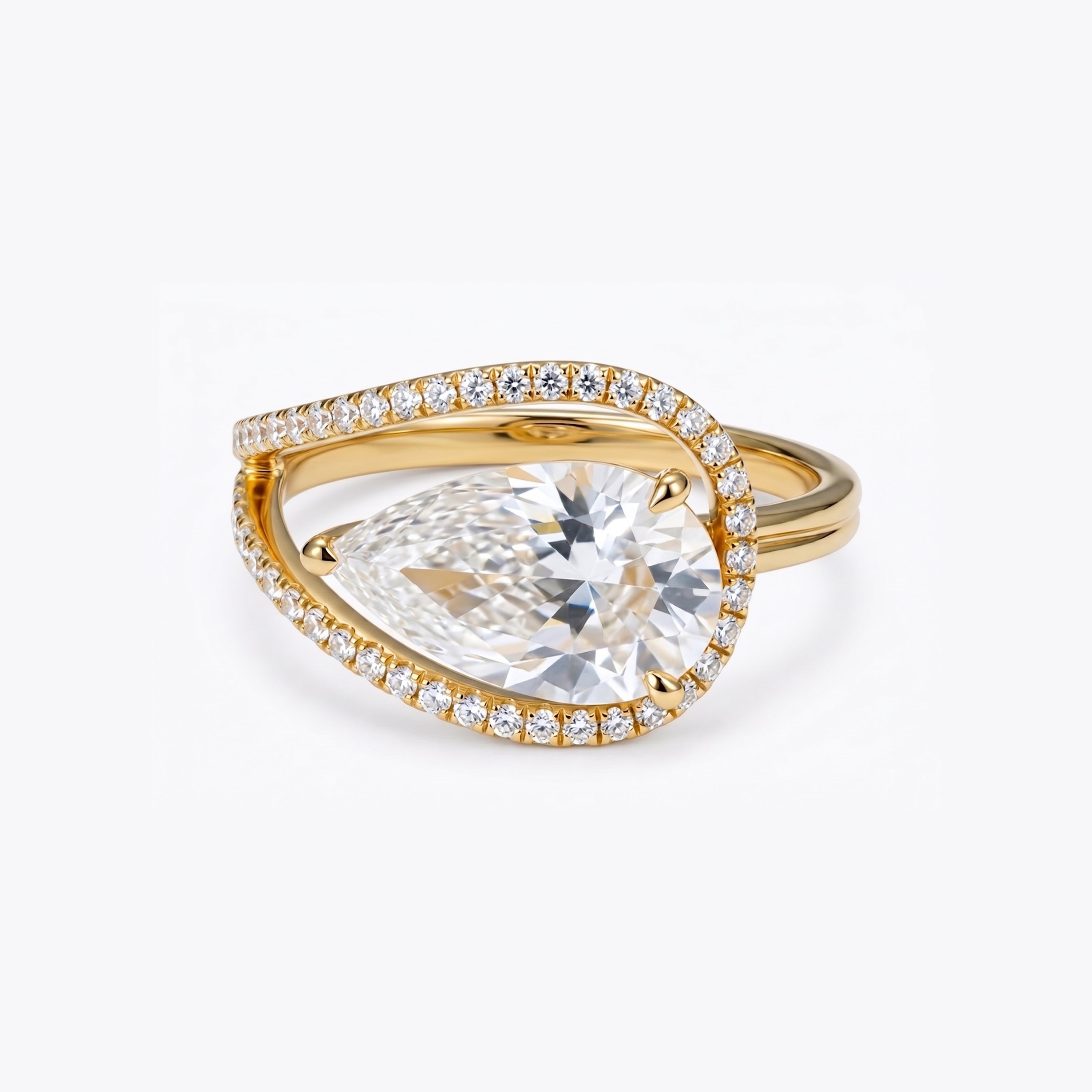 Aurora Halo Pear Ring
