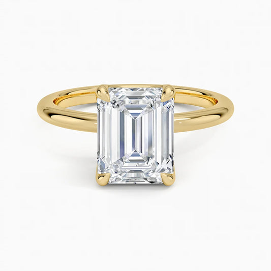 Flora Emerald Solitaire Ring