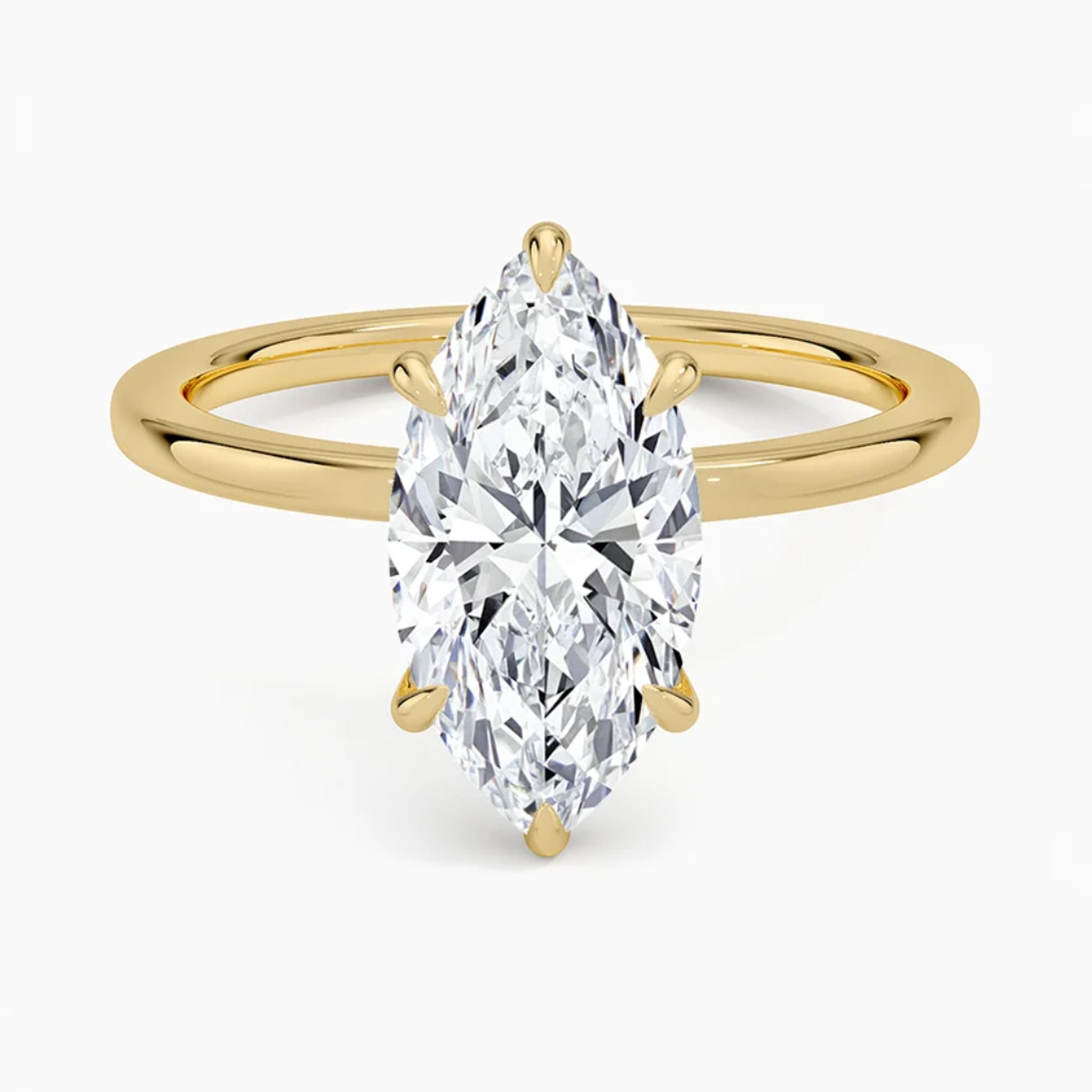 Hidden Halo Marquise Solitaire Ring