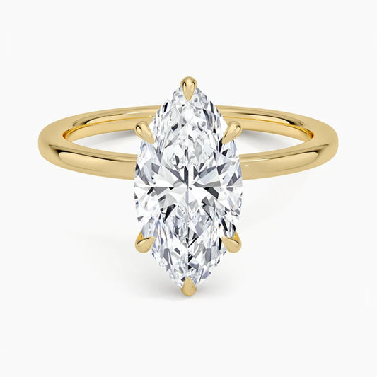 Hidden Halo Marquise Solitaire Ring