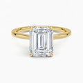 Hidden Halo Emerald Solitaire Ring