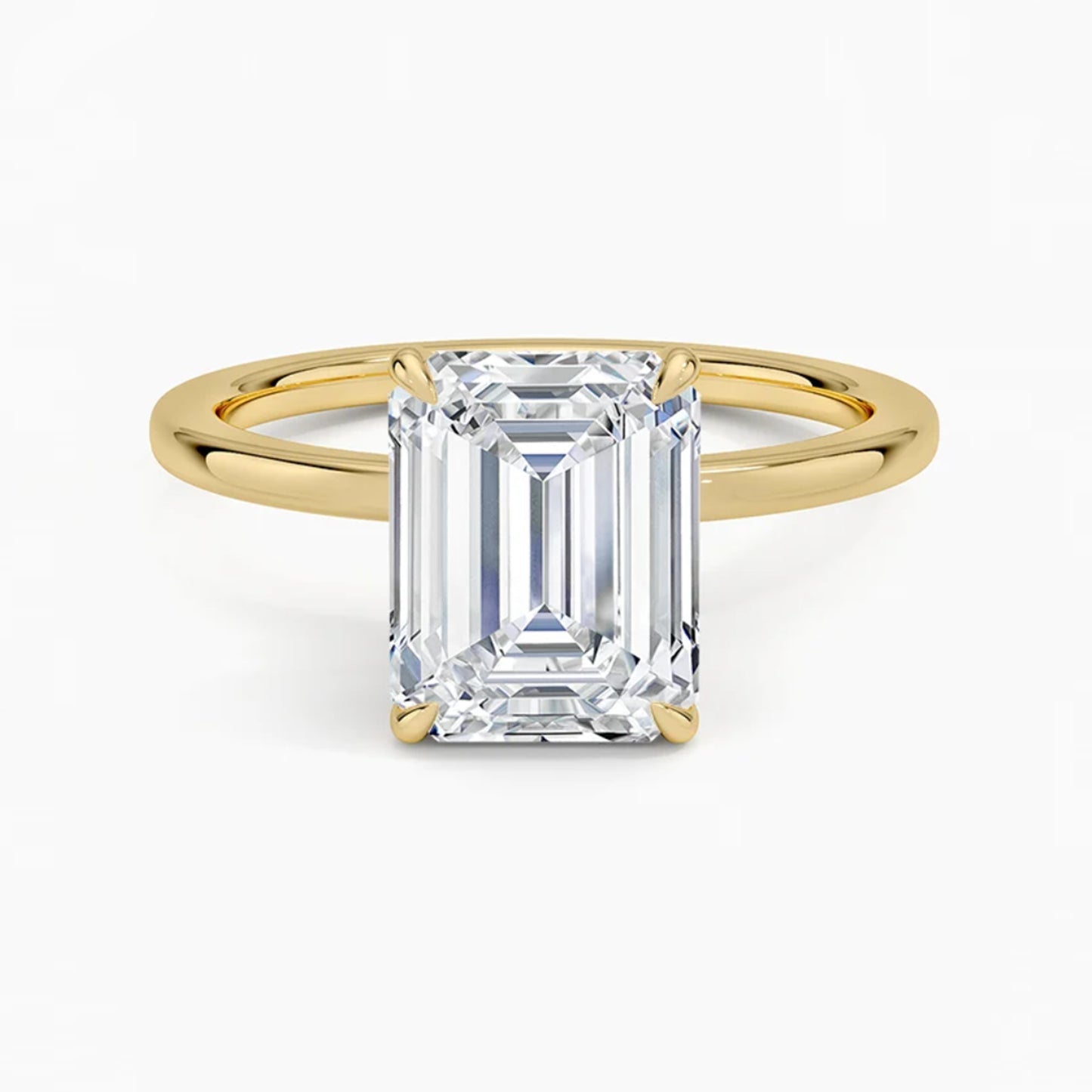 Hidden Halo Emerald Solitaire Ring