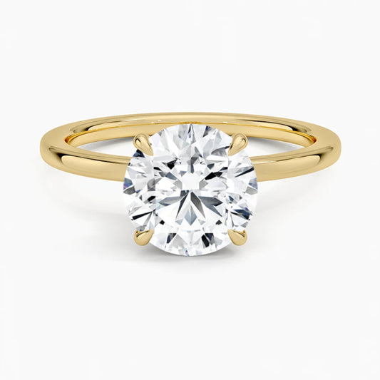 Hidden Halo Round Solitaire Ring