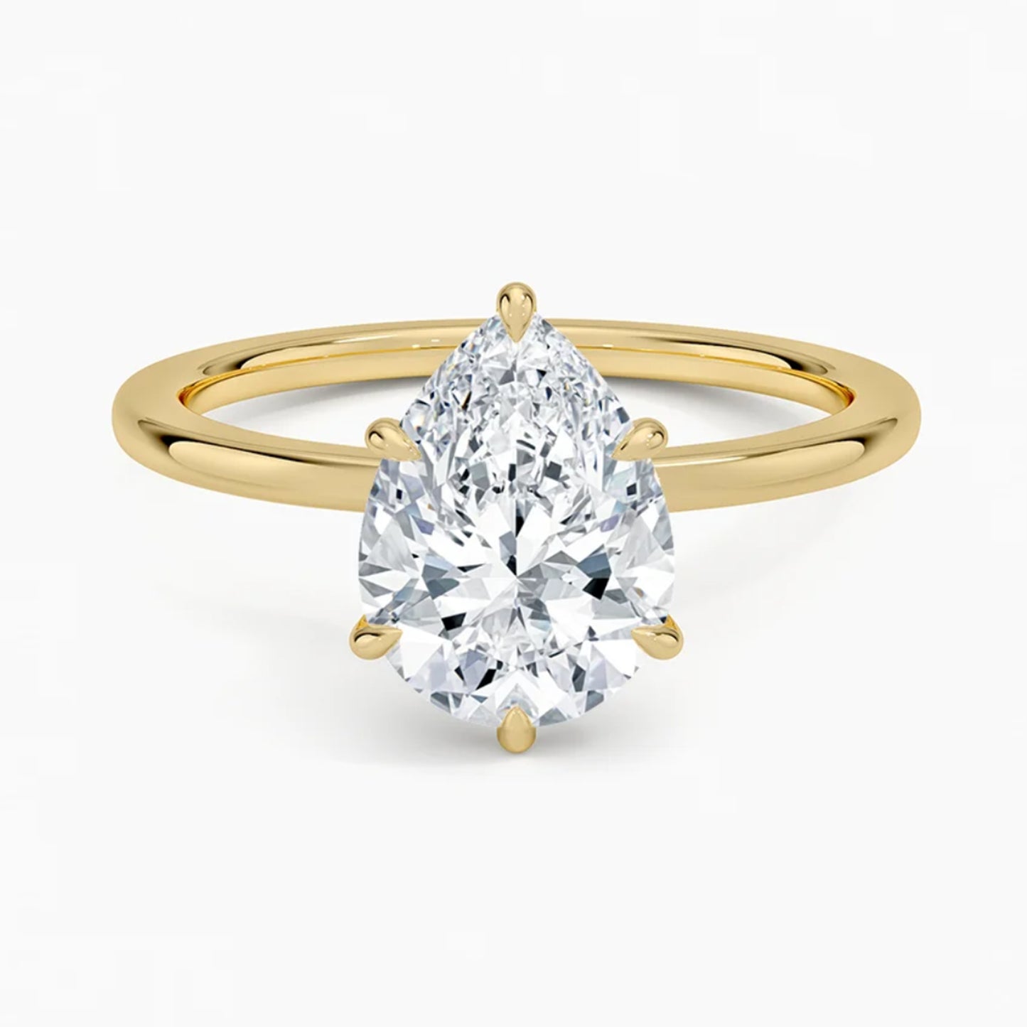 Hidden Halo Pear Solitaire Ring