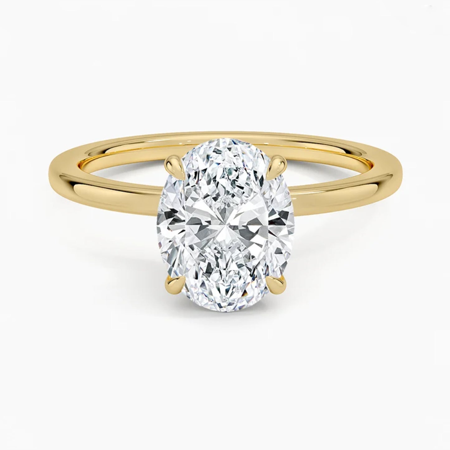 Hidden Halo Oval Solitaire Ring