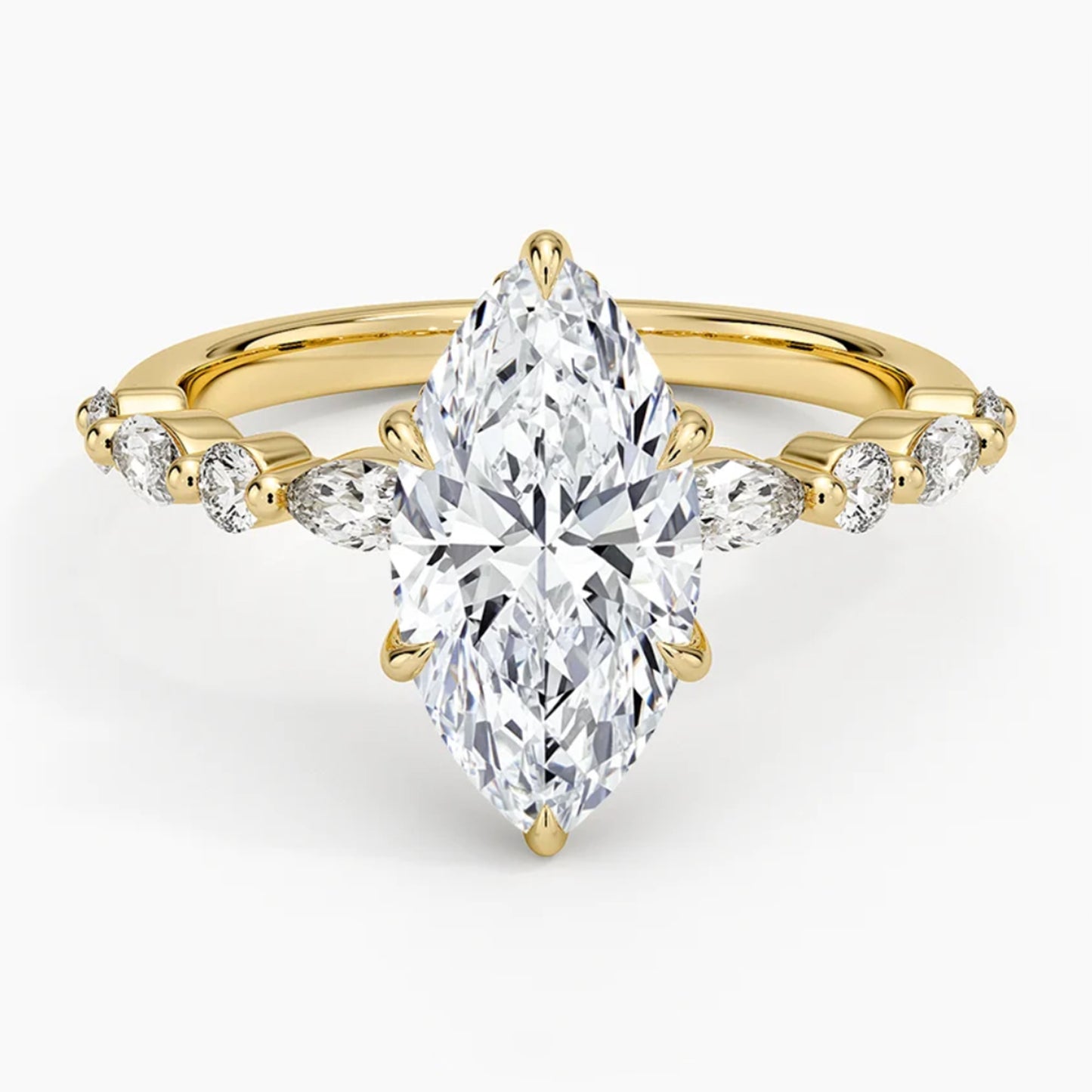 Ivy Hidden Halo Marquise Ring