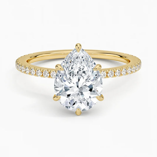 Lumina Pavé Pear Ring