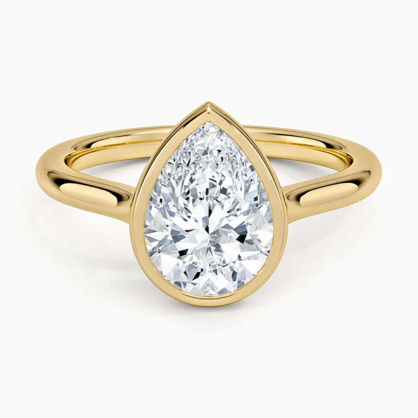 Luna Pear Solitaire Ring