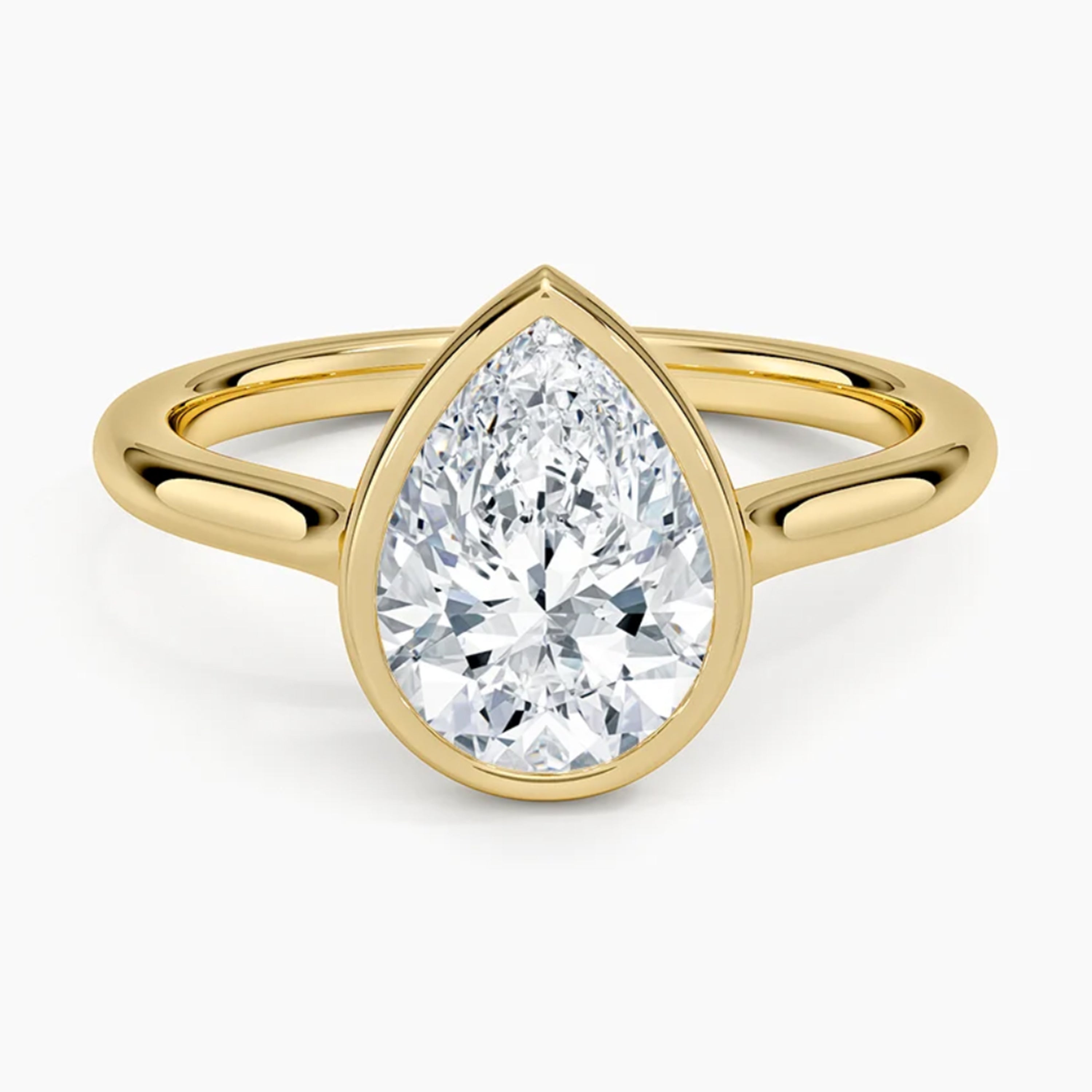 Luna Pear Solitaire Ring