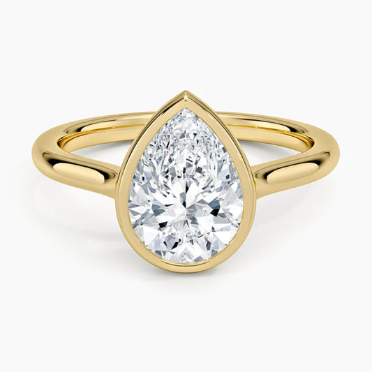 Luna Pear Solitaire Ring