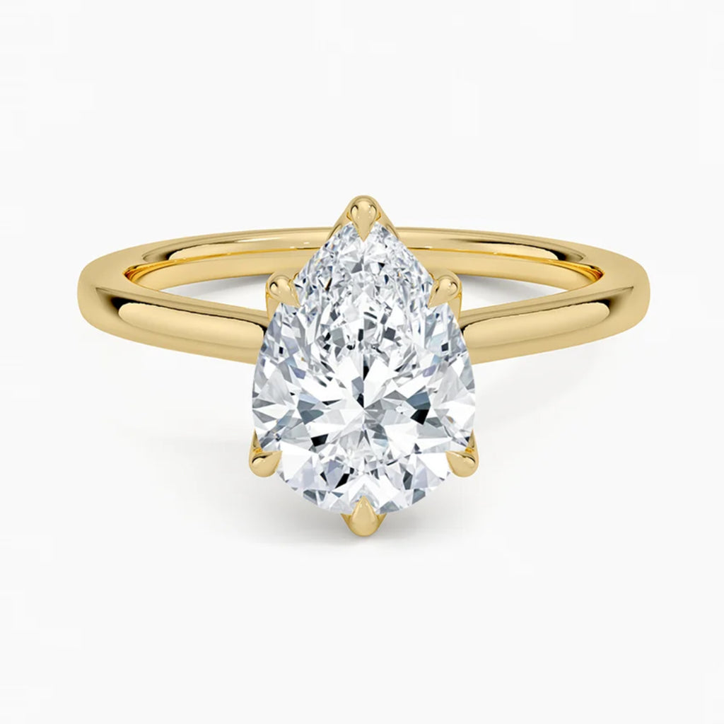 Flora Pear Solitaire Ring