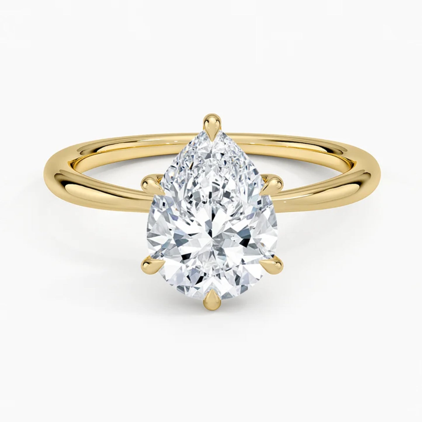 Iris Pear Solitaire Ring