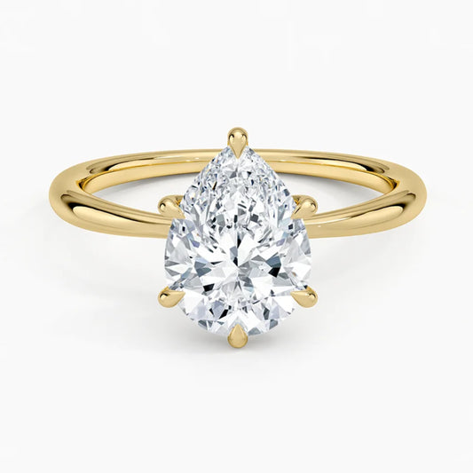 Iris Pear Solitaire Ring