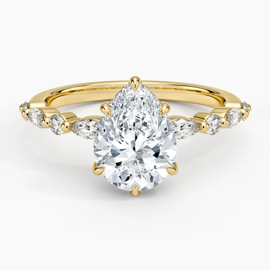 Ivy Hidden Halo Pear Ring