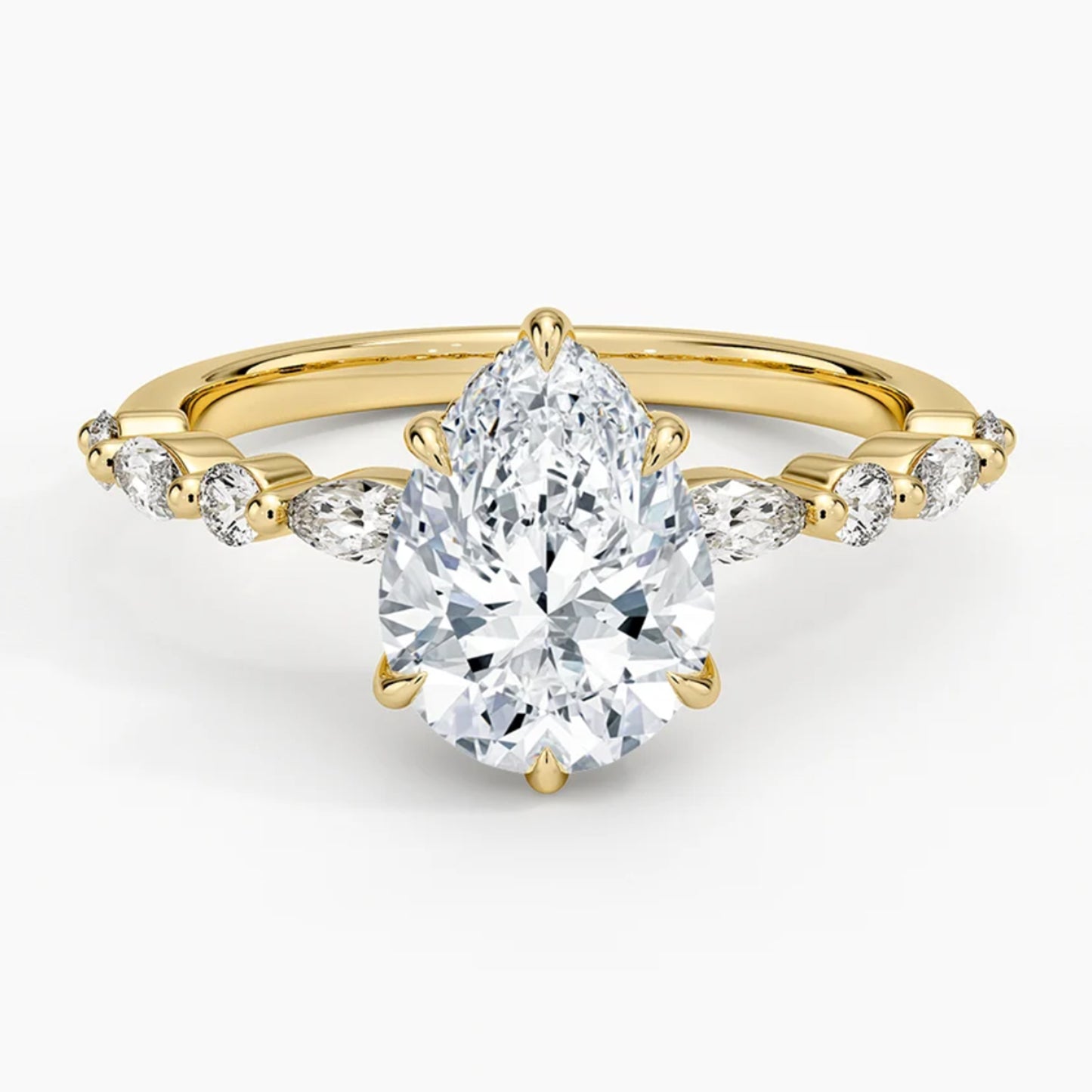 Ivy Hidden Halo Pear Ring
