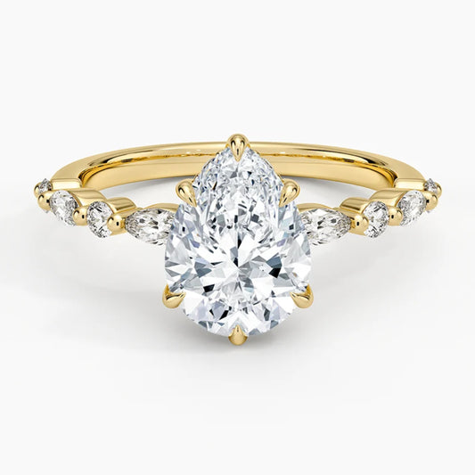 Ivy Hidden Halo Pear Ring