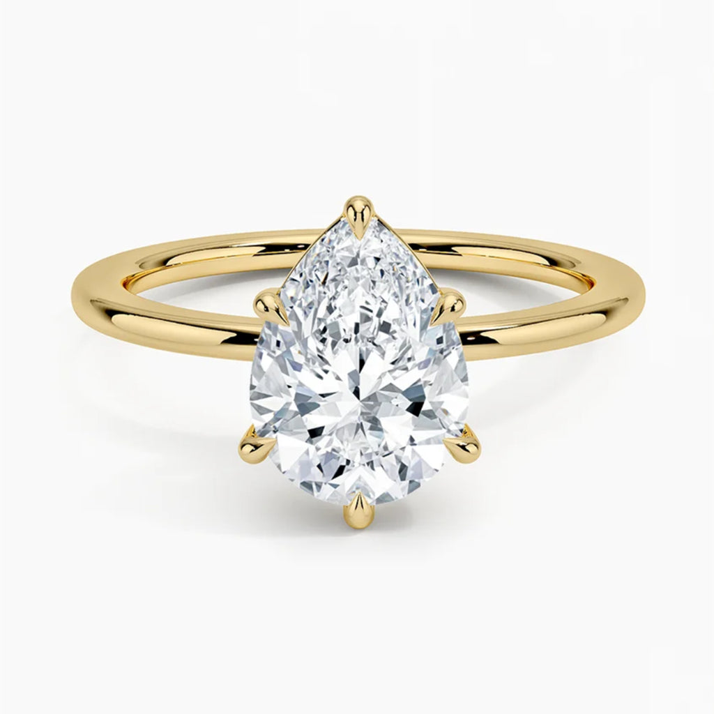 Classic Six-Prong Pear Solitaire Ring