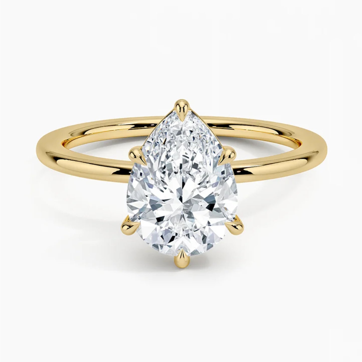 Classic Six-Prong Pear Solitaire Ring