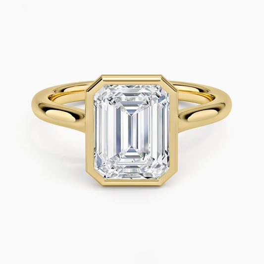 Luna Emerald Solitaire Ring