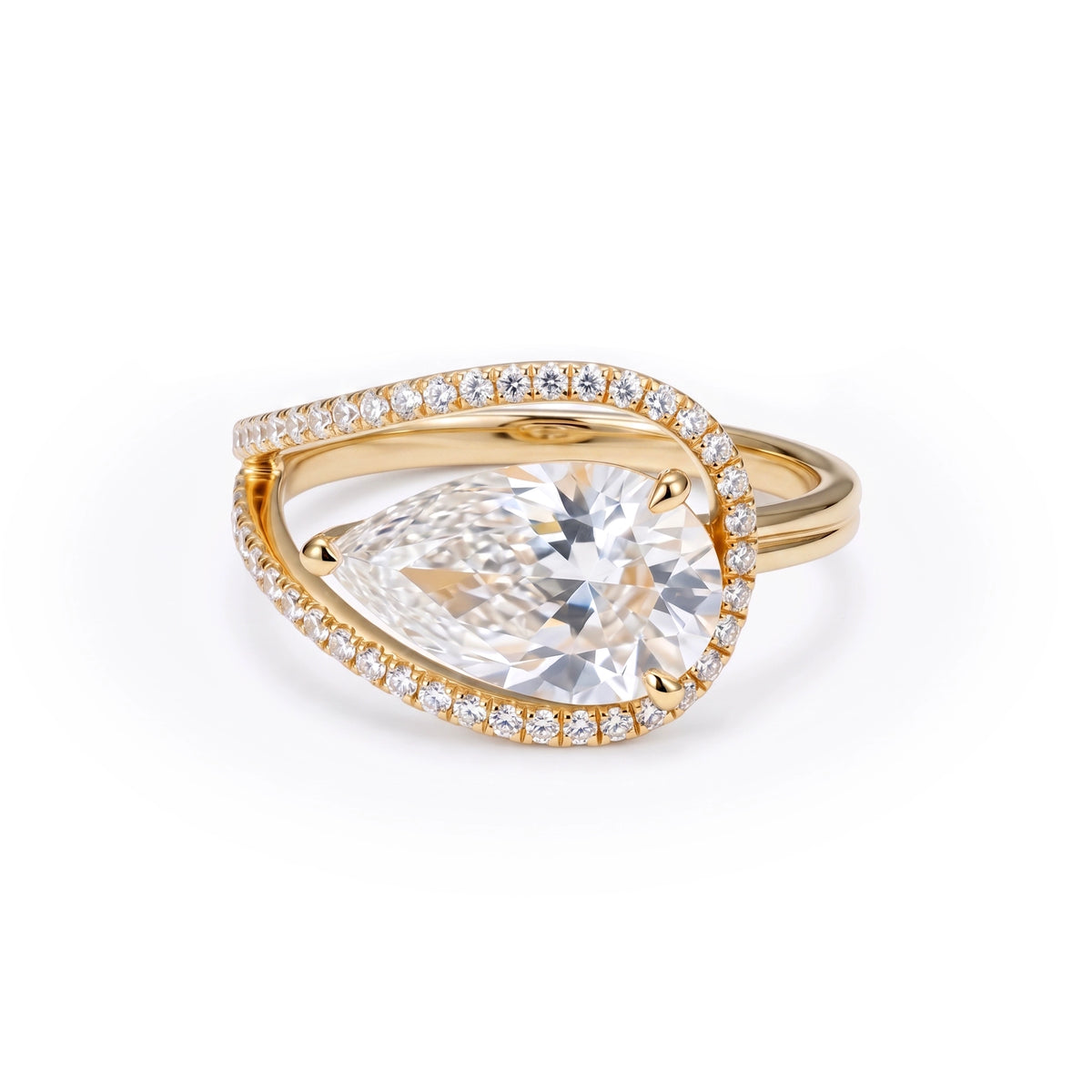 Aurora Halo Pear Ring