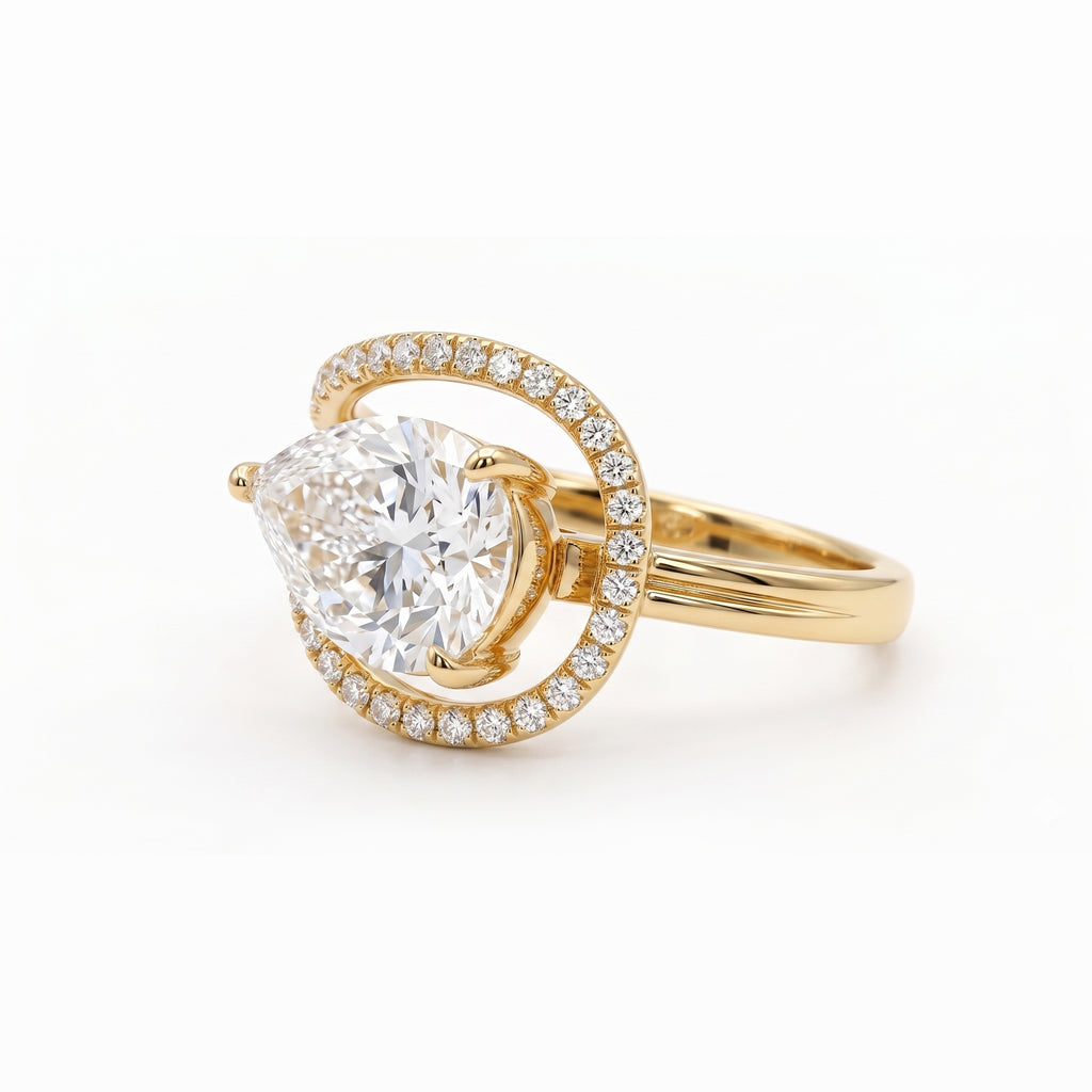 Aurora Halo Pear Ring