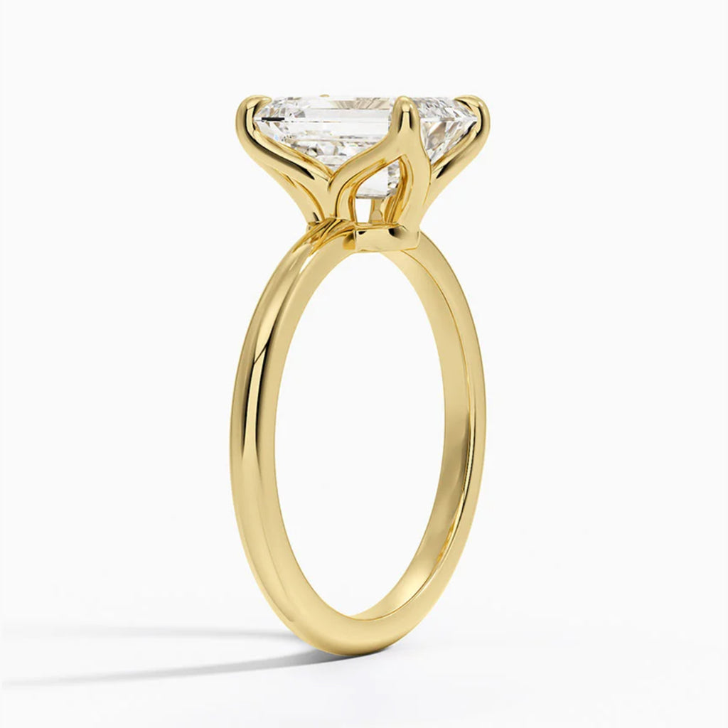 Flora Emerald Solitaire Ring