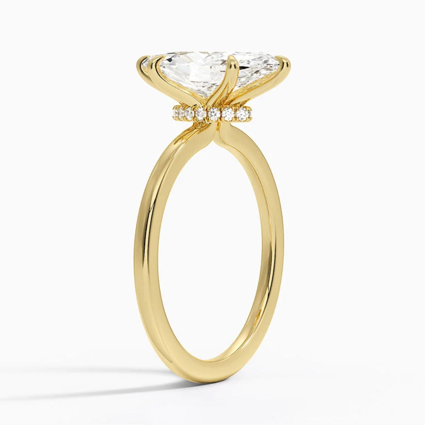 Hidden Halo Marquise Solitaire Ring
