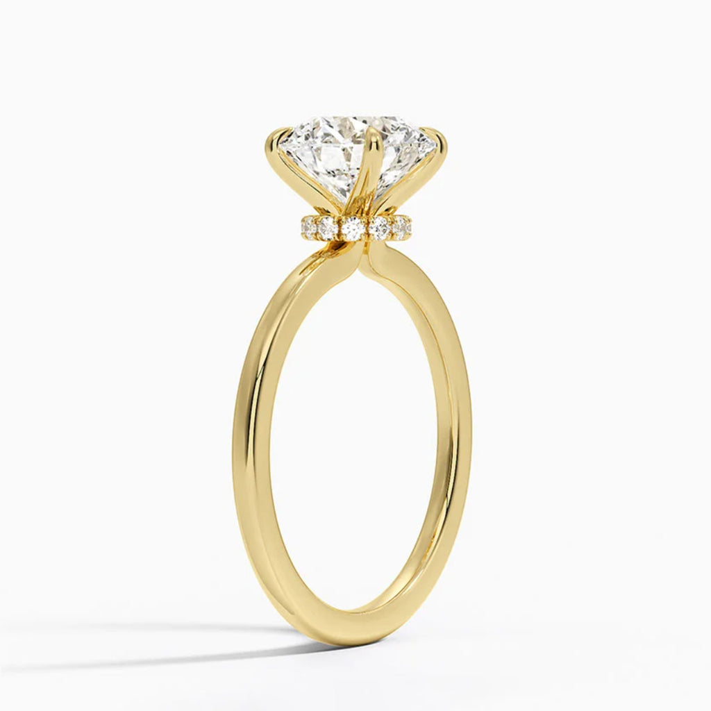 Hidden Halo Round Solitaire Ring