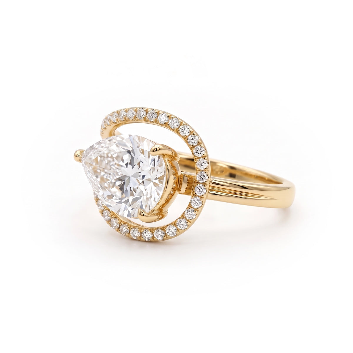 Aurora Halo Pear Ring