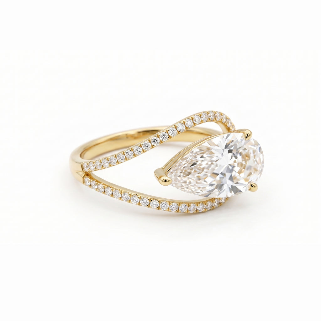 Aurora Halo Pear Ring