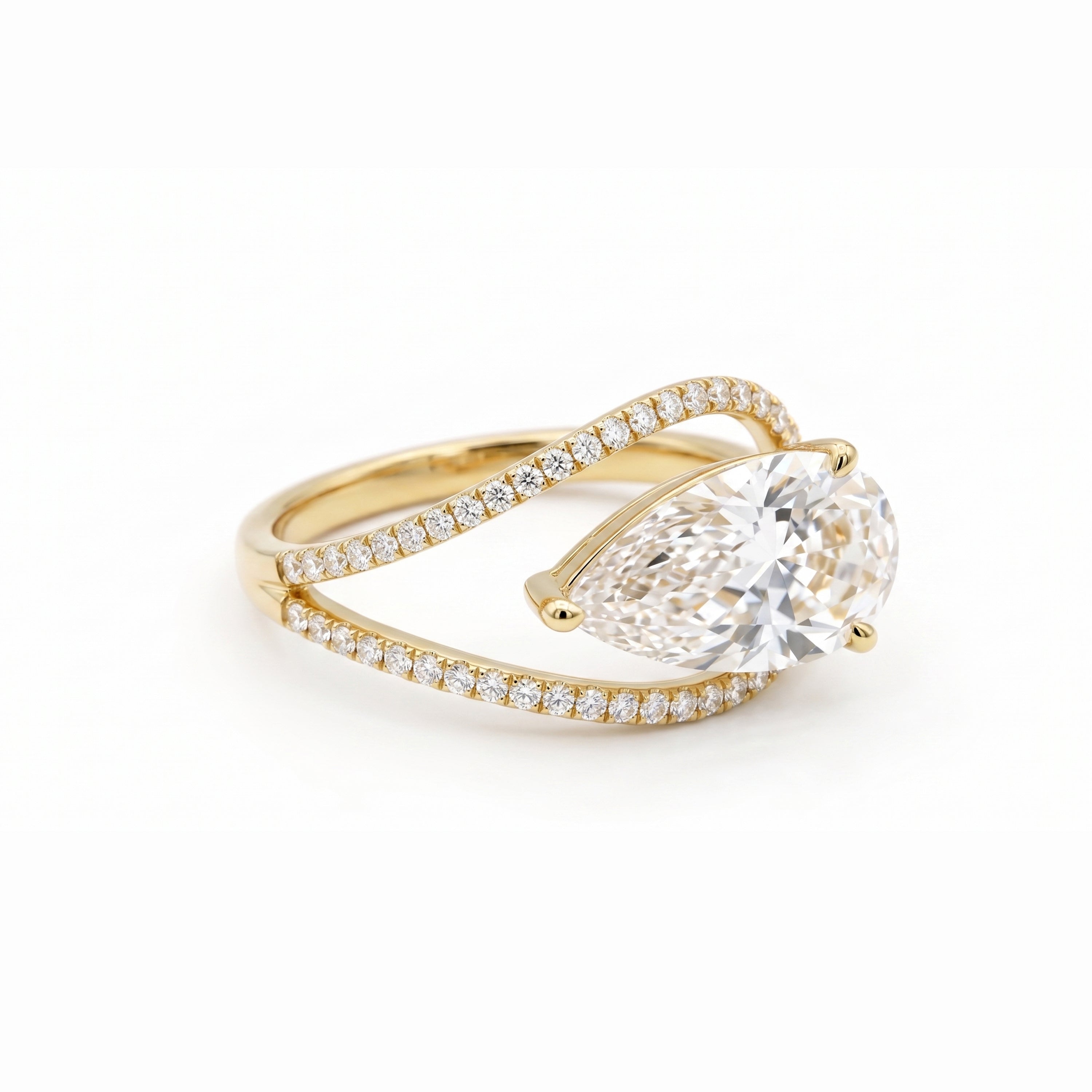 Aurora Halo Pear Ring