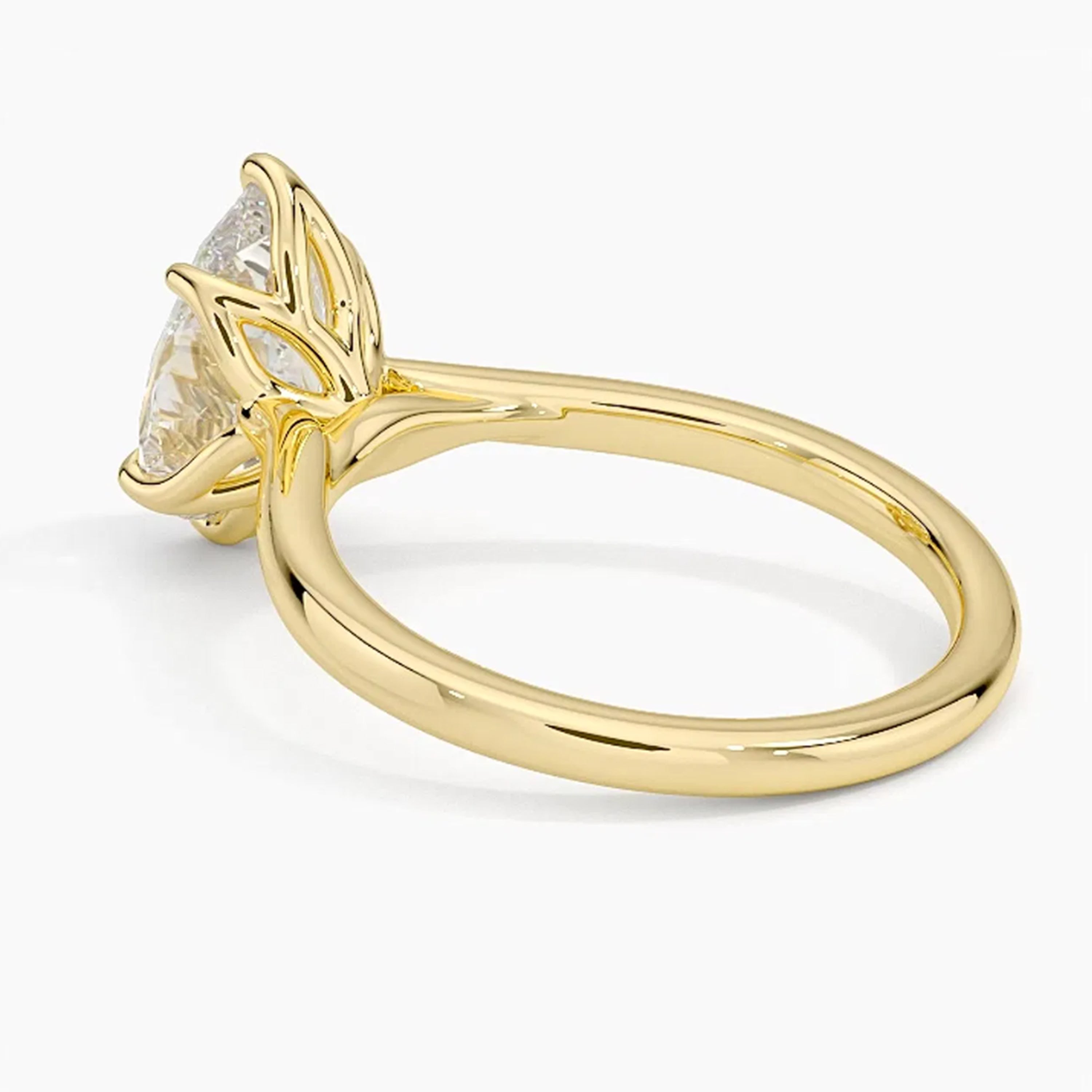 Flora Pear Solitaire Ring