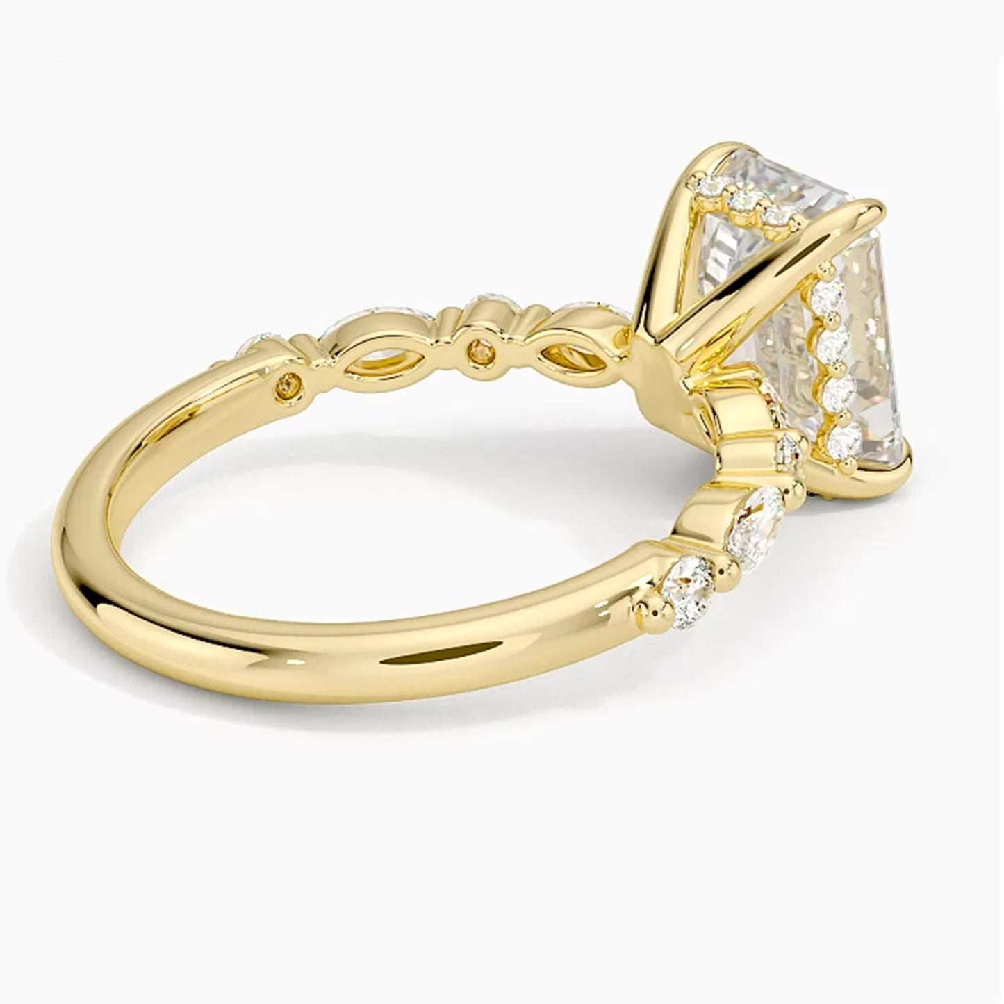 Ivy Hidden Halo Emerald Ring
