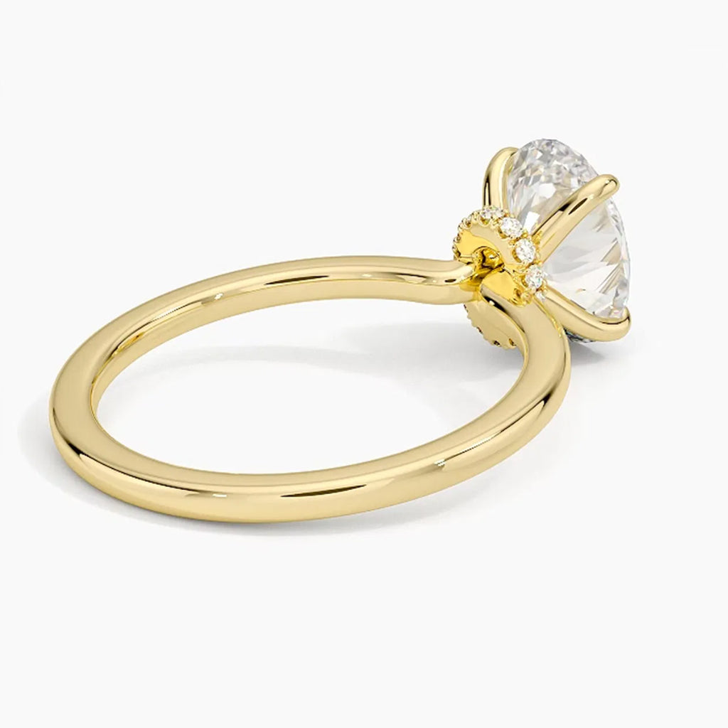 Hidden Halo Oval Solitaire Ring