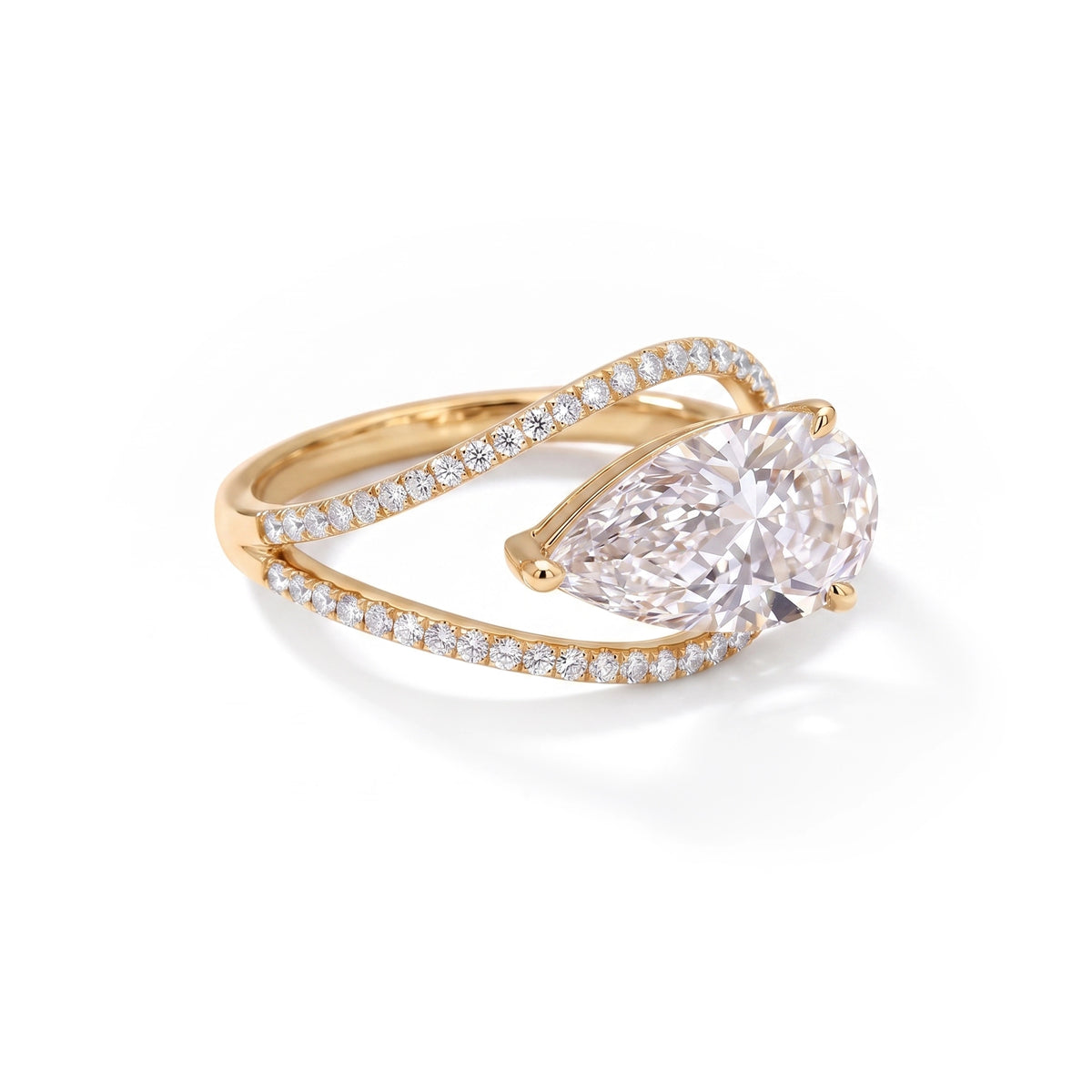 Aurora Halo Pear Ring