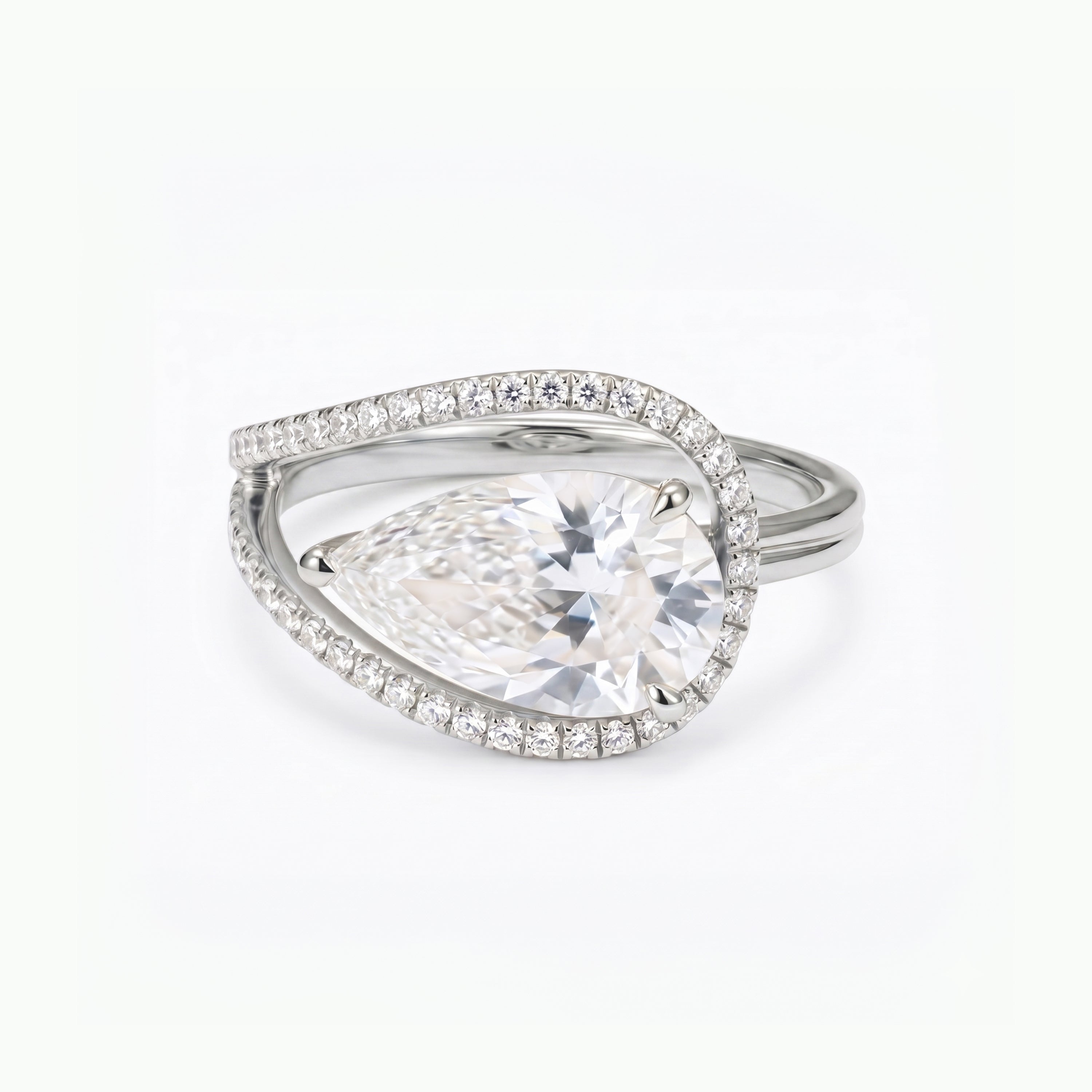 Aurora Halo Pear Ring