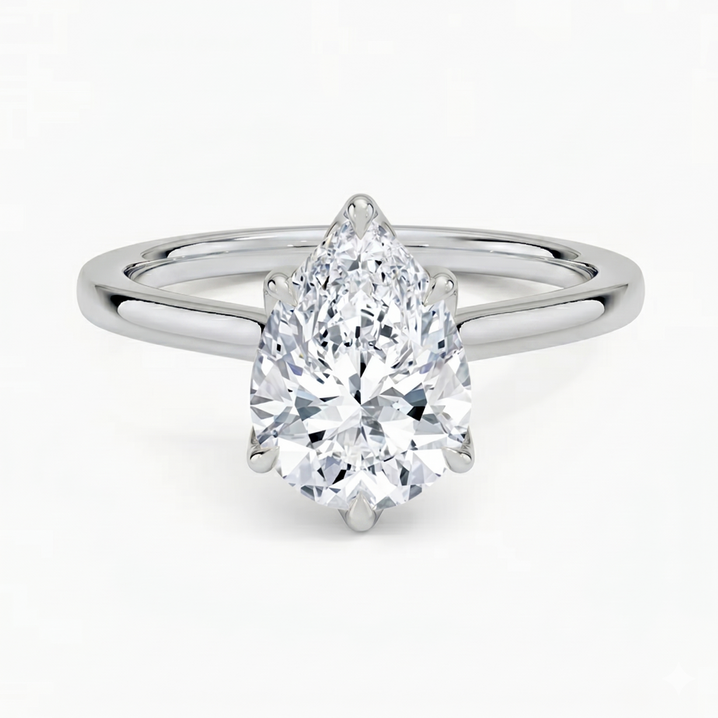 Flora Pear Solitaire Ring