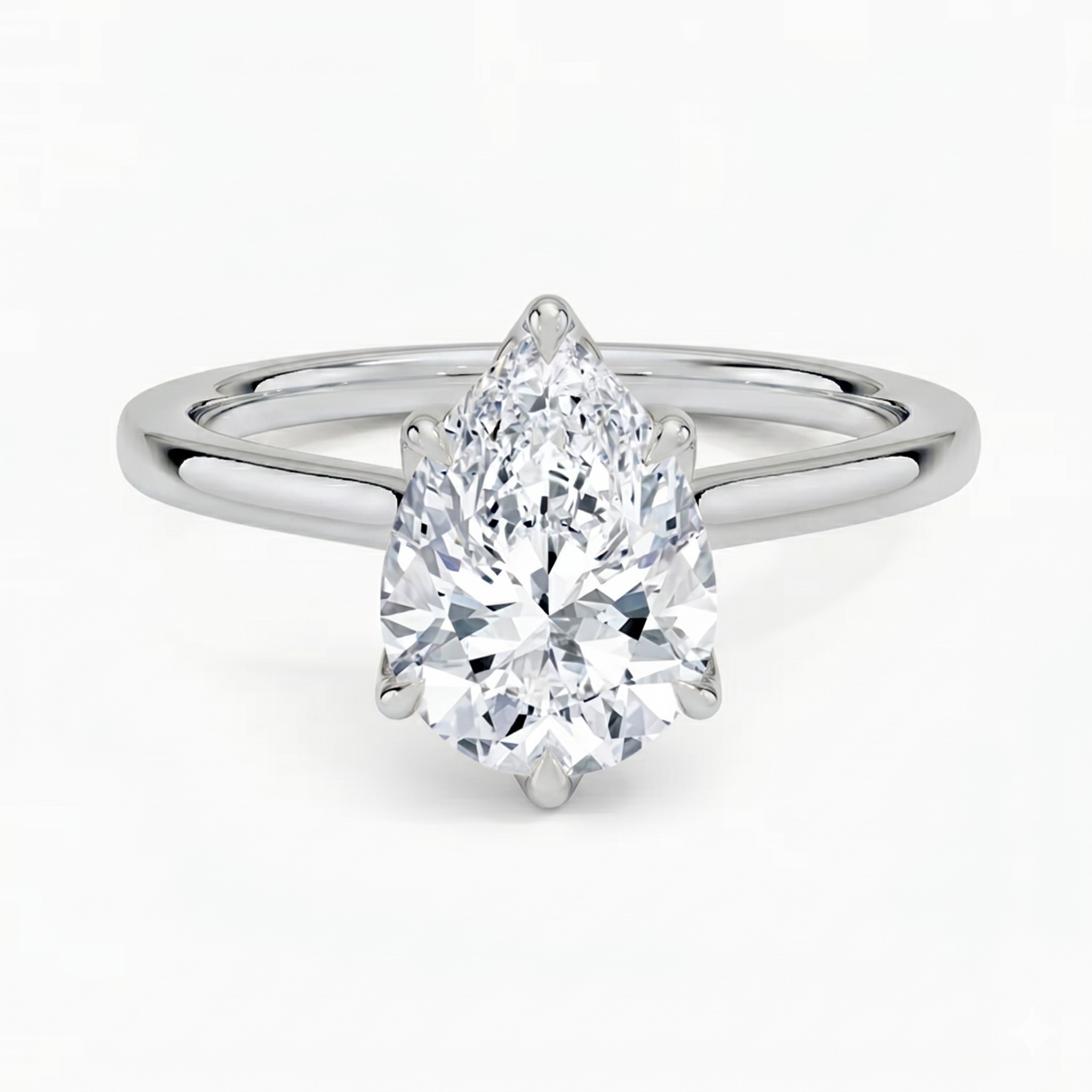 Flora Pear Solitaire Ring