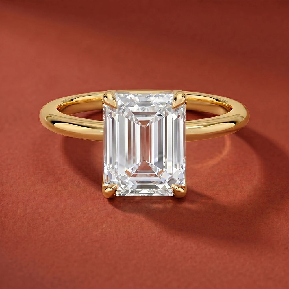 Flora Emerald Solitaire Ring