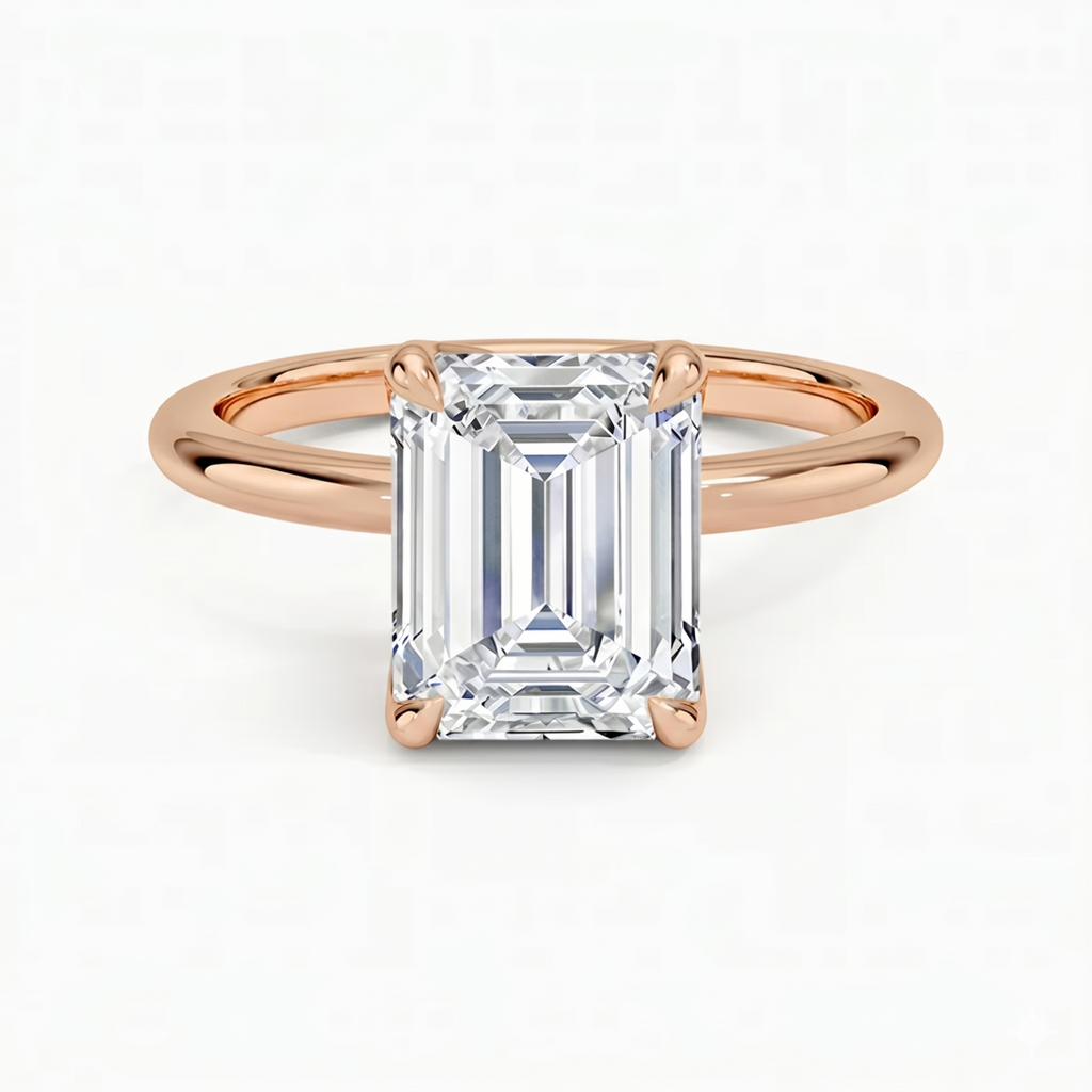 Flora Emerald Solitaire Ring