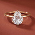 Iris Pear Solitaire Ring