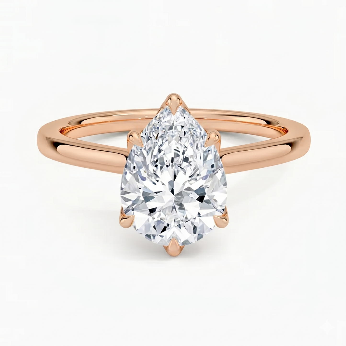 Flora Pear Solitaire Ring