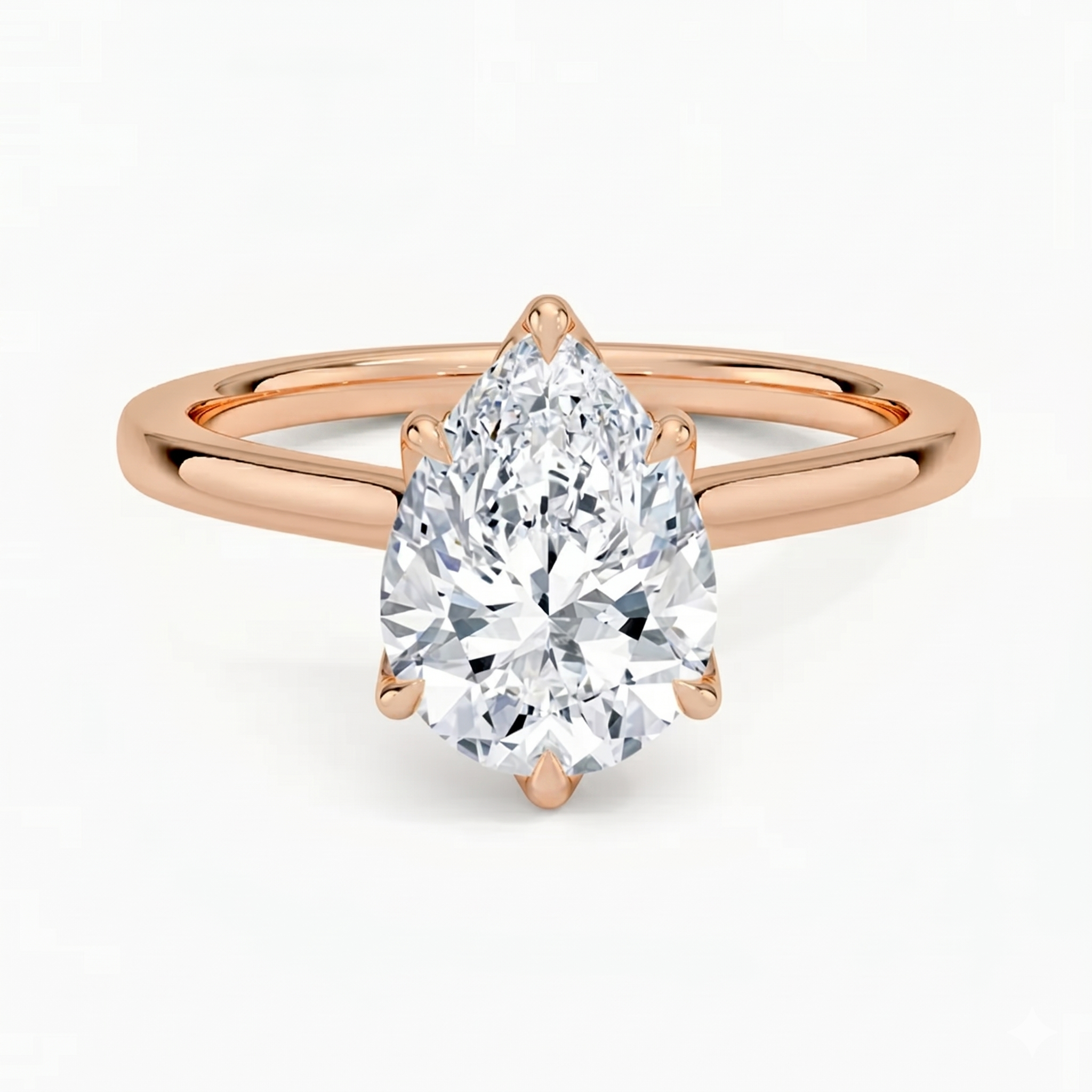 Flora Pear Solitaire Ring