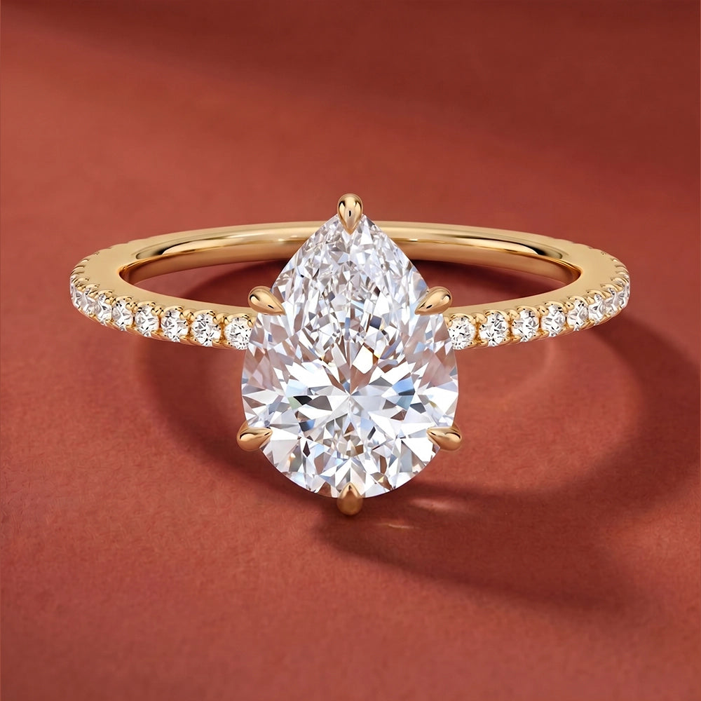 Lumina Pavé Pear Ring